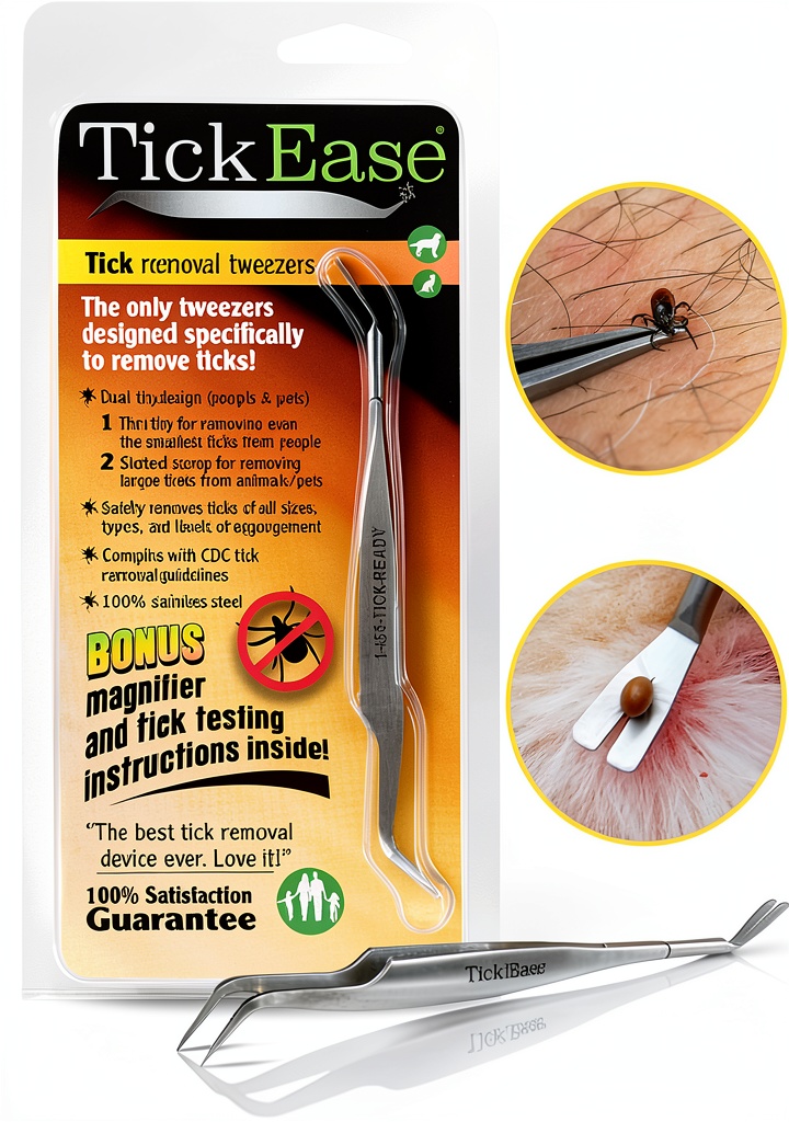 Using TickEase tick remover on a dog's fur