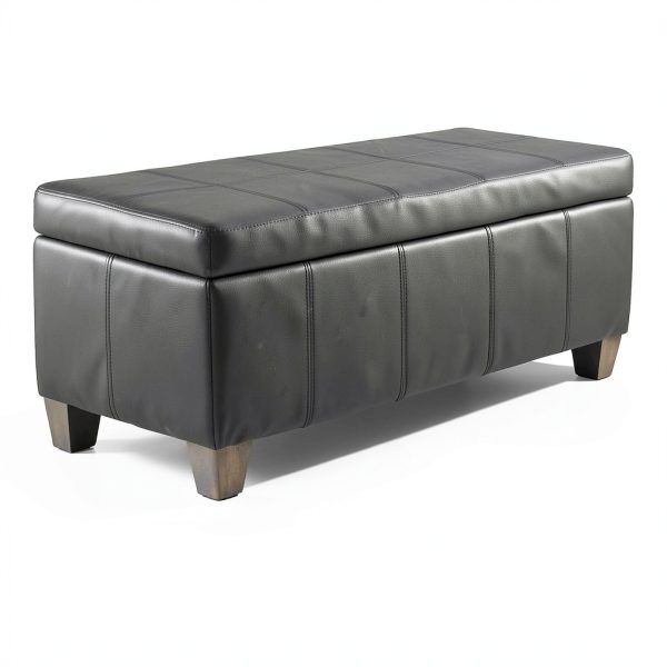 UDAX Faux Leather Ottoman Storage Bench Modern Style-4