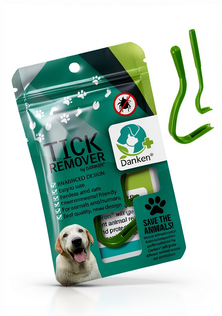 Danken Dog Tick Remover Tool in use on a dog's coat