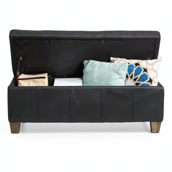 UDAX Faux Leather Ottoman Storage Bench Modern Style-5