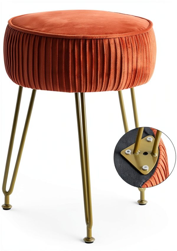 IBUYKE Velvet Ottoman Stool Modern Design with Storage-7