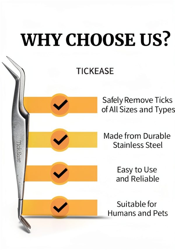 TickEase Tick Remover Tool Stainless Steel Dual Sided Pet-4