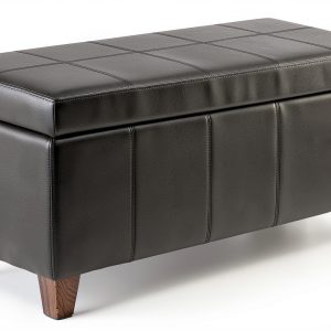 UDAX Faux Leather Ottoman Storage Bench Modern Style-0