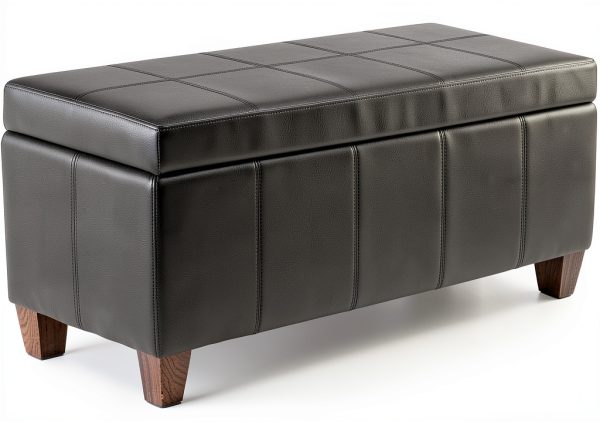 UDAX Faux Leather Ottoman Storage Bench Modern Style-0