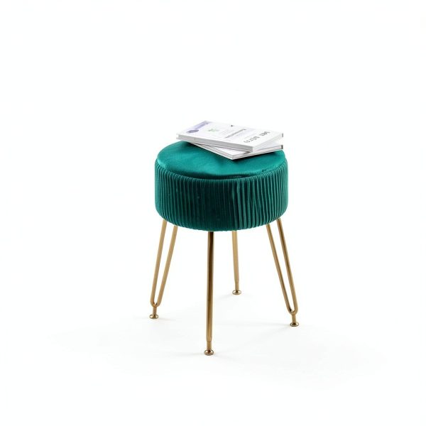 IBUYKE Ottoman Stool Velvet Storage Modern Home Decor-8