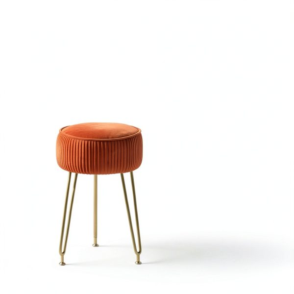 IBUYKE Velvet Ottoman Stool Modern Design with Storage-4