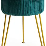 IBUYKE Velvet Ottoman Modern Green without Storage Footstool-0