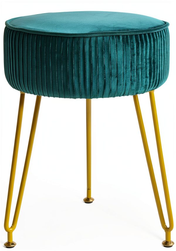 IBUYKE Velvet Ottoman Modern Green without Storage Footstool-0