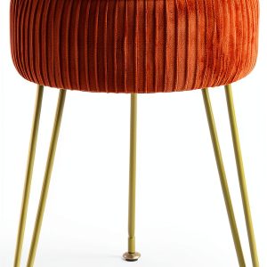 IBUYKE Velvet Ottoman Stool Modern Design with Storage-0