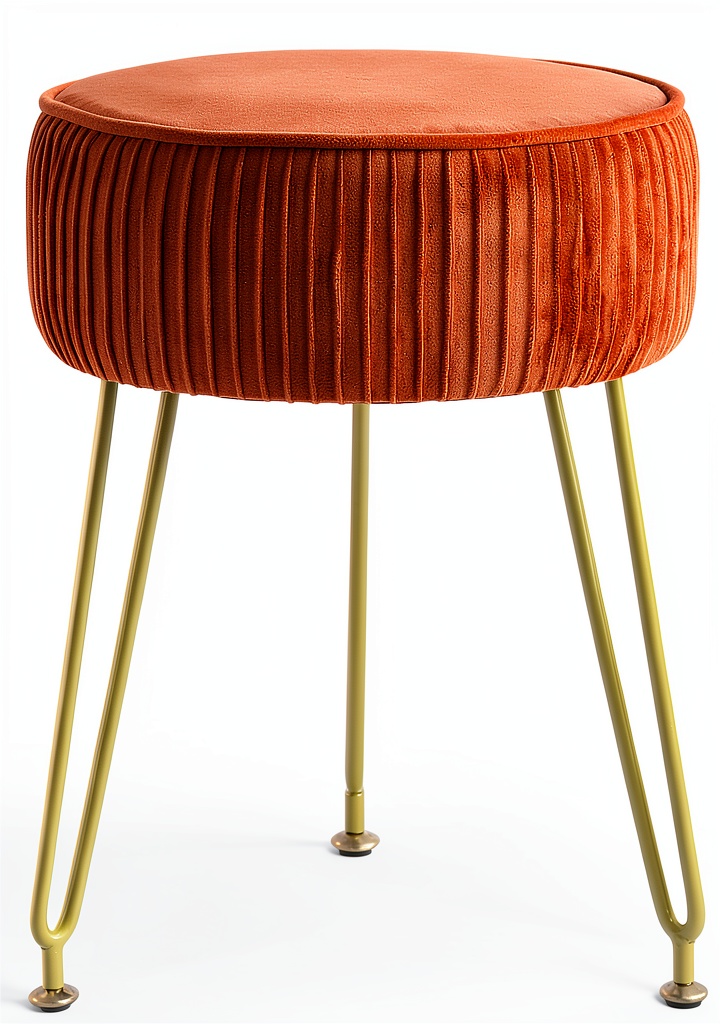 'IBUYKE Velvet Ottoman Stool in a modern living room setting'