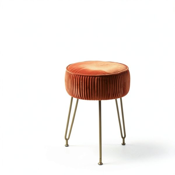 IBUYKE Velvet Ottoman Stool Modern Design with Storage-3