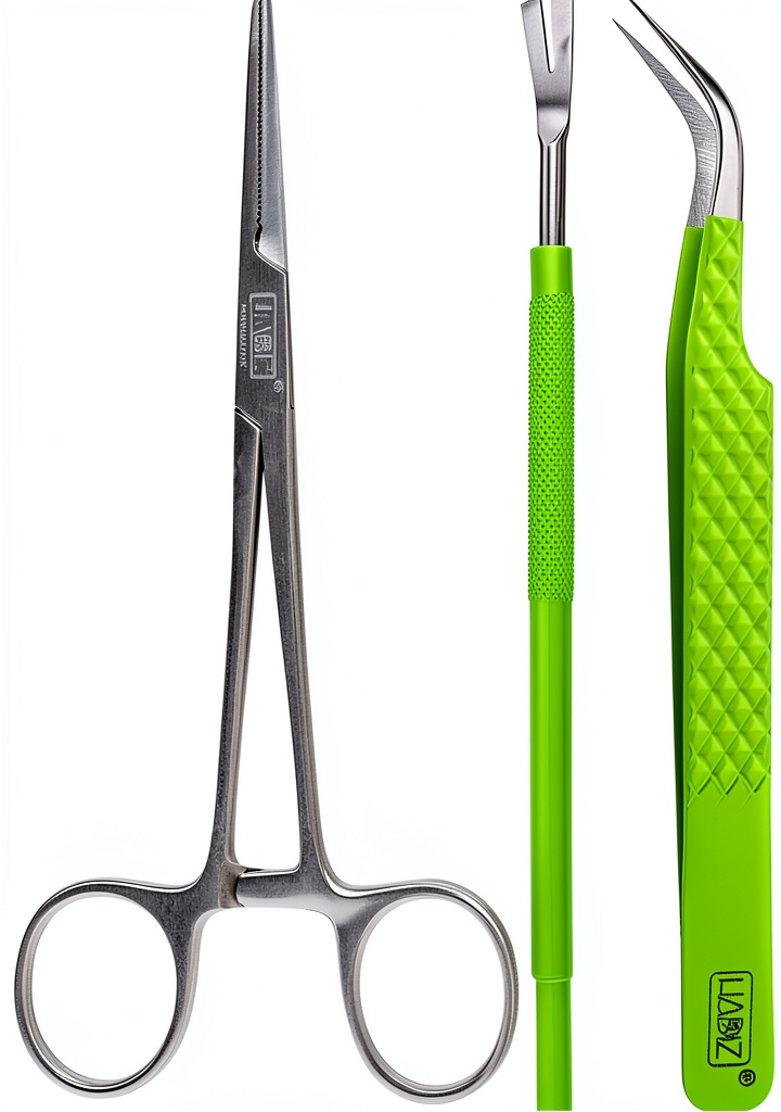 HADIZ HD01 fine tip forceps being used to remove a tick from a dog's ear