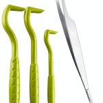 ILamourCar Tick Removal Kit Green Plastic Stainless-0