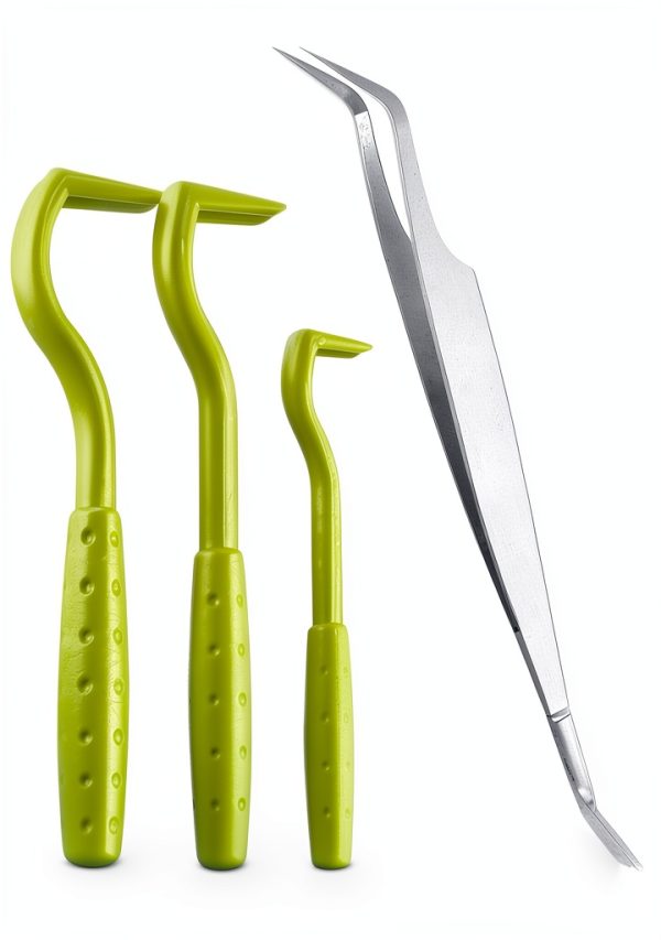 ILamourCar Tick Removal Kit Green Plastic Stainless-0