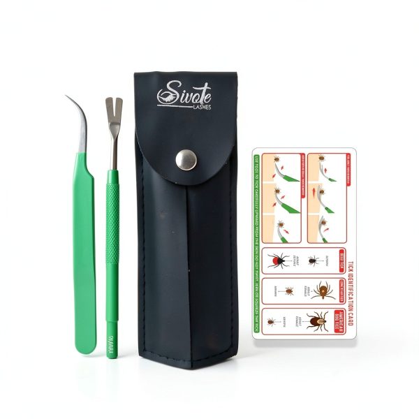 SIVOTE Stainless Steel Tick Removal Kit Complete with Leather Case-4