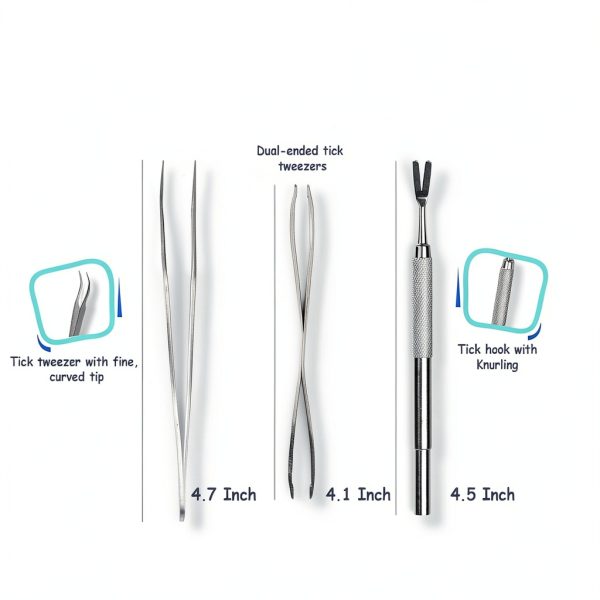 Tick Remover Kit PETSPLICITY Stainless Steel Tool-1