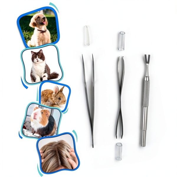Tick Remover Kit PETSPLICITY Stainless Steel Tool-4