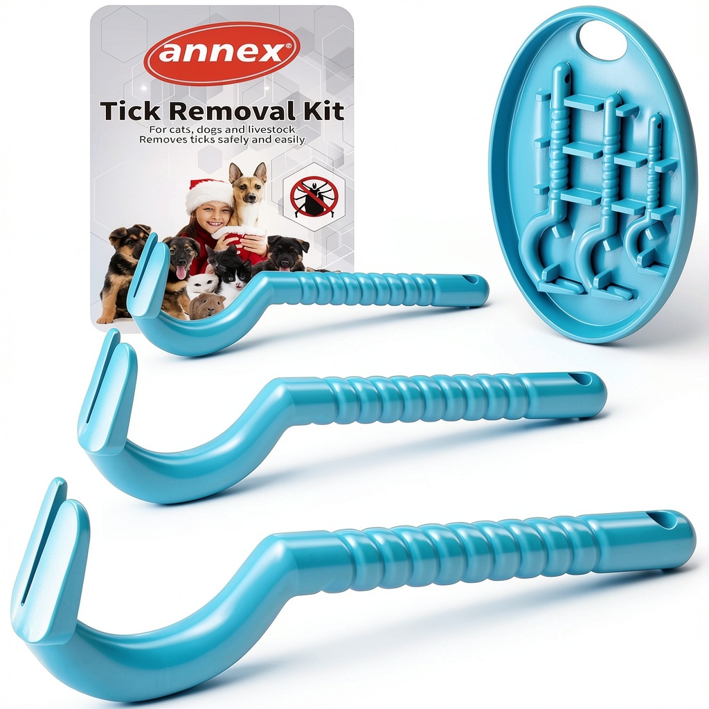annex tick remover tools being used on a dog in a forest