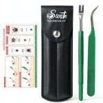SIVOTE Stainless Steel Tick Removal Kit Complete with Leather Case-0
